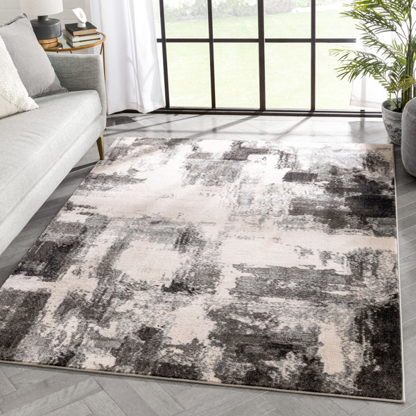 Well Woven Barclay Kalia Modern Abstract Gray Black Area Rug Wayfair